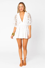 "Evan" Star Lace Romper
