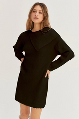 "Arosa" Asymmetric Sweater Dress