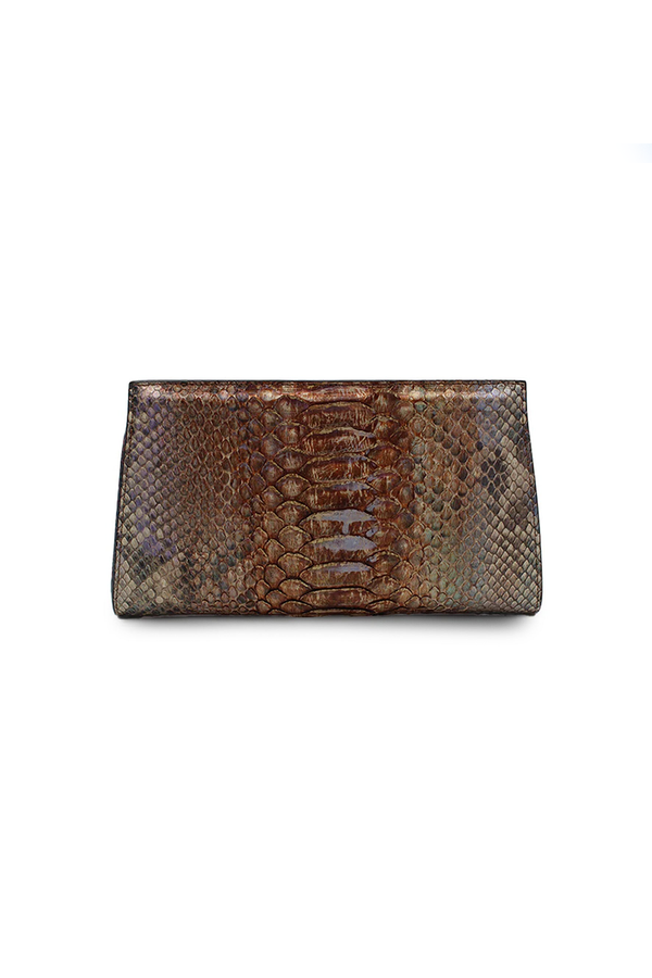 Ivy Clutch in Rainbow Desert Water Snake w/ Crystals