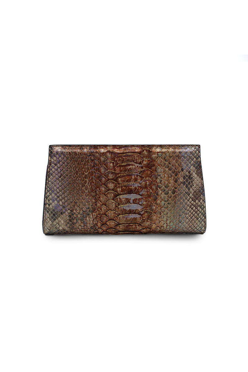Ivy Clutch in Rainbow Desert Water Snake w/ Crystals
