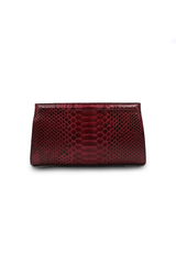 Ivy Clutch in Wine Water Snake w/ Crystals