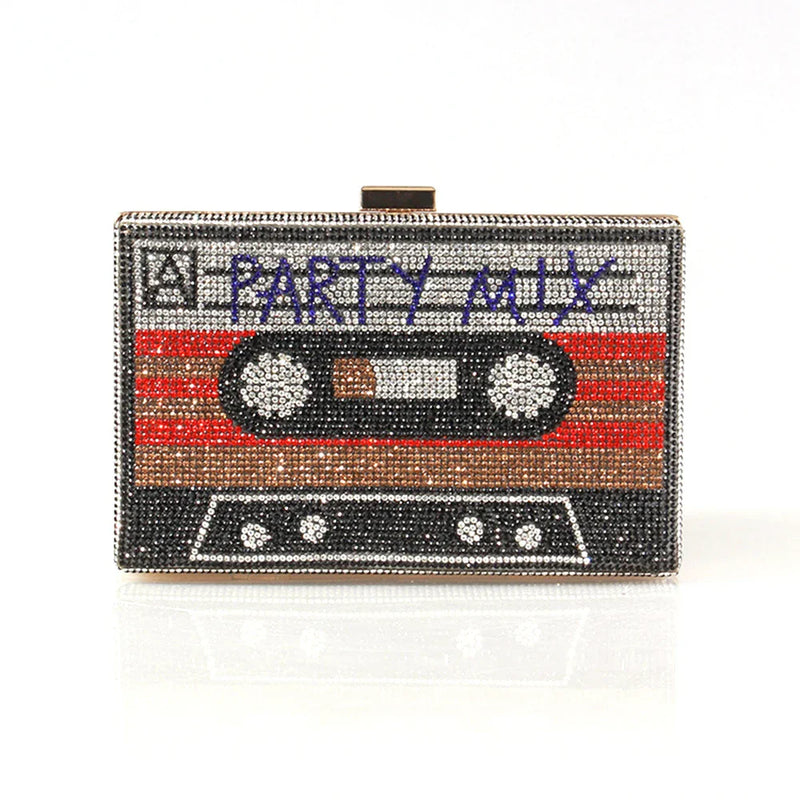 Fashion Bling Rhinestone Crystal Clutches Wedding Evening Bags Creative Tape Shaped Luxury Diamond Women Clutch Money Purse