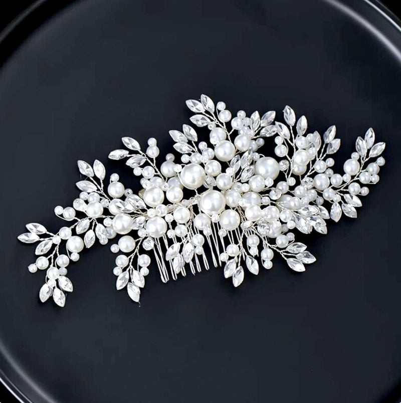 "Anjelica" - Pearl and Crystal Bridal Hair Comb