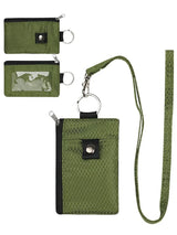 RFID Blocking Small Wallet with ID Window Waterproof Zipper Case Pouch with Lanyard Keychain for Cards Cash Coin Purse