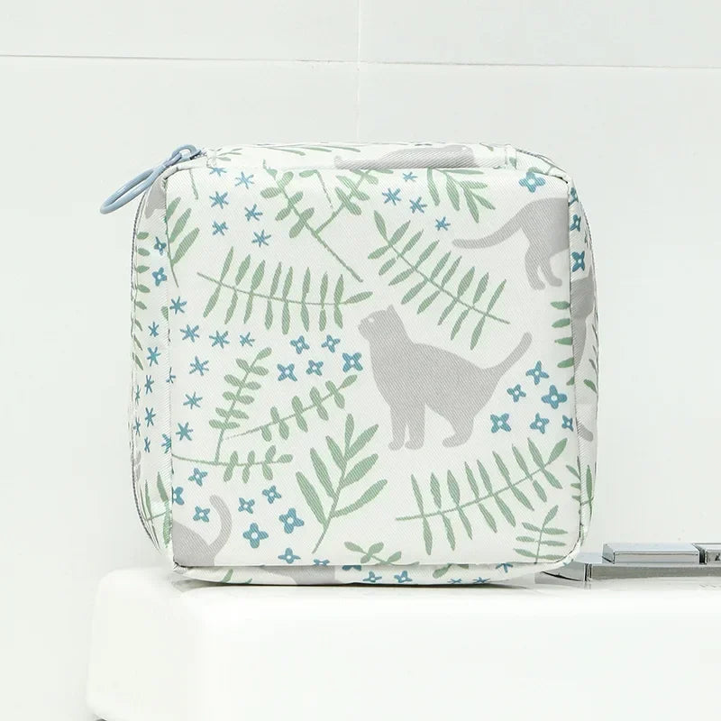 Women Small Cosmetic Bag Set Zipper Girls Mini Sanitary Napkins Makeup Lipstick Bags Travel Earphone Coin Organizer Pouch Bags