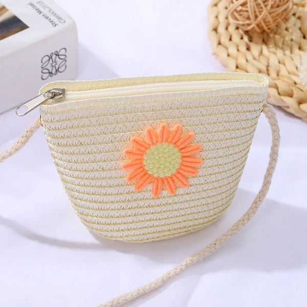 Women's Straw Shell Handbag - Summer Beach Shoulder Bag