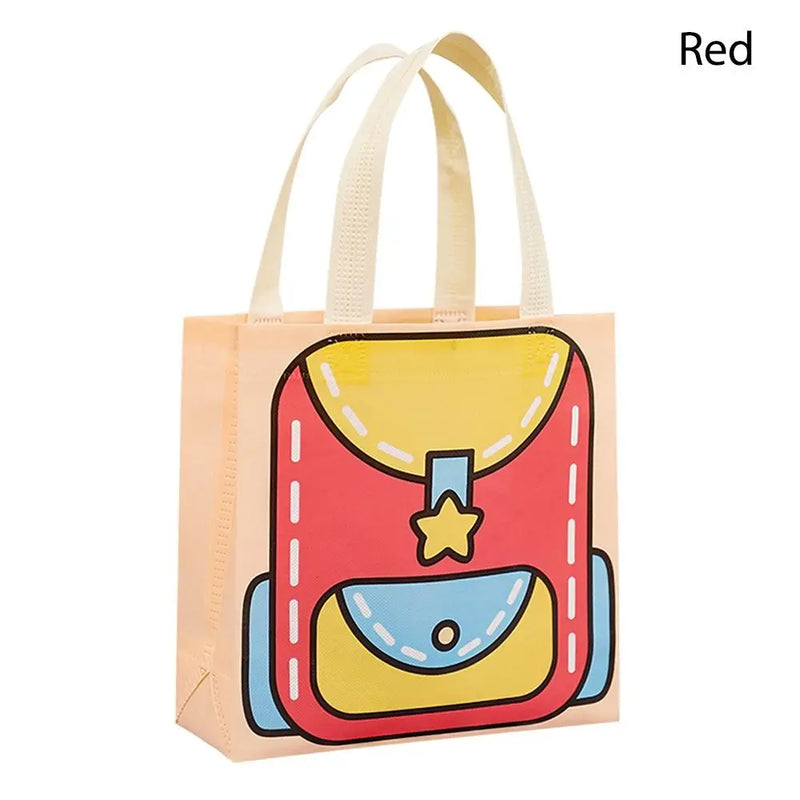 1PC Cartoon Print Non-woven Shopping Bag Durable Reusable Wear-resistant Large Capacity Printed Handbag Candy Gift Bag
