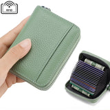14/20 Slots Credit Card Holder Wallet RFID Blocking Slim Genuine Leather Card Organizer Zipper Pocket ID Card Pouch Coin Purse