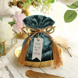 Fashion Velvet Candy Box Gift Bags Portable Velvet Cloth Drawstring Tassel Pocket Wedding Party Candy Pouches