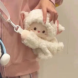Cute Womens Shoulder Bag Plush Fluffy Sheep Doll Casual Fashion Crossbody Bag Kawaii All-match Female Korean Popular Bag