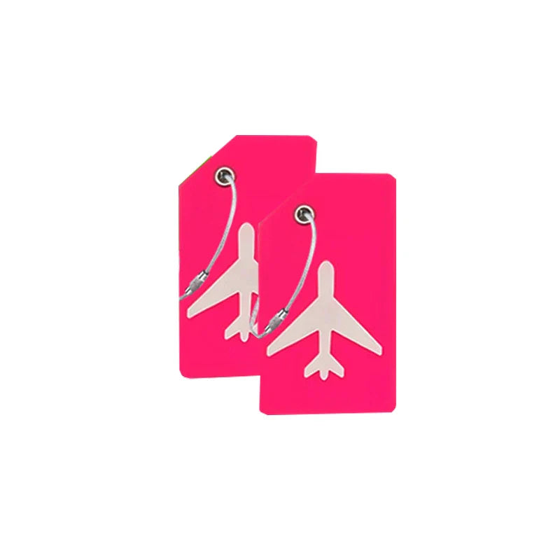 2pcs Name ID Card Silicone Travel Luggage Tag Suitcase Travel Accessories Quickly Discover  Luggage Tag Name Baggage Information