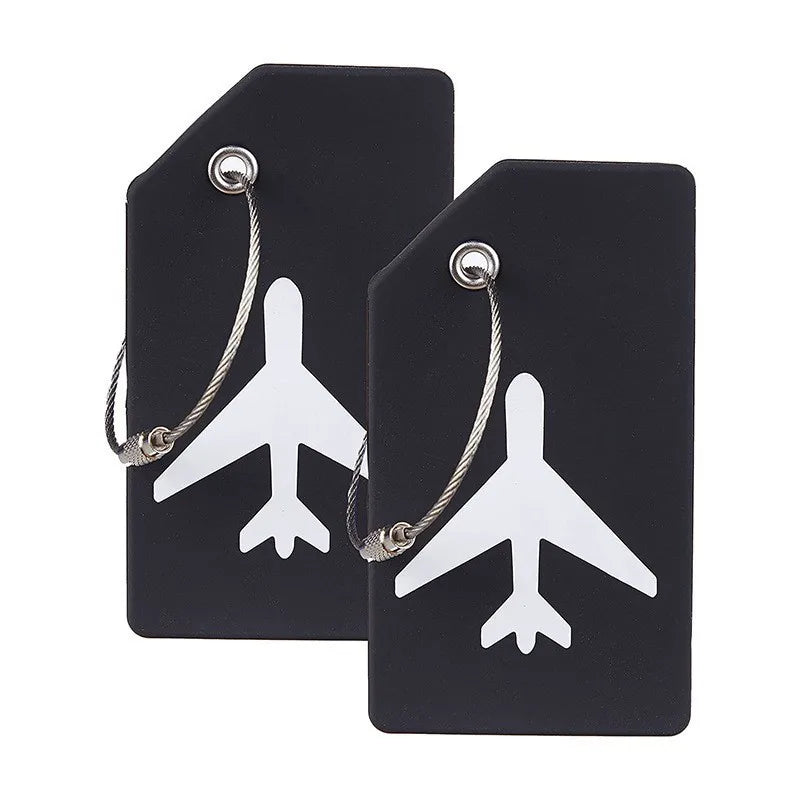 2pcs Name ID Card Silicone Travel Luggage Tag Suitcase Travel Accessories Quickly Discover  Luggage Tag Name Baggage Information