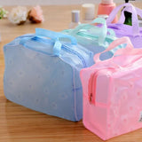 5 Colors Make Up Organizer Bag Toiletry Bathing Storage Bag Women Waterproof Transparent Floral PVC Travel Cosmetic Bag