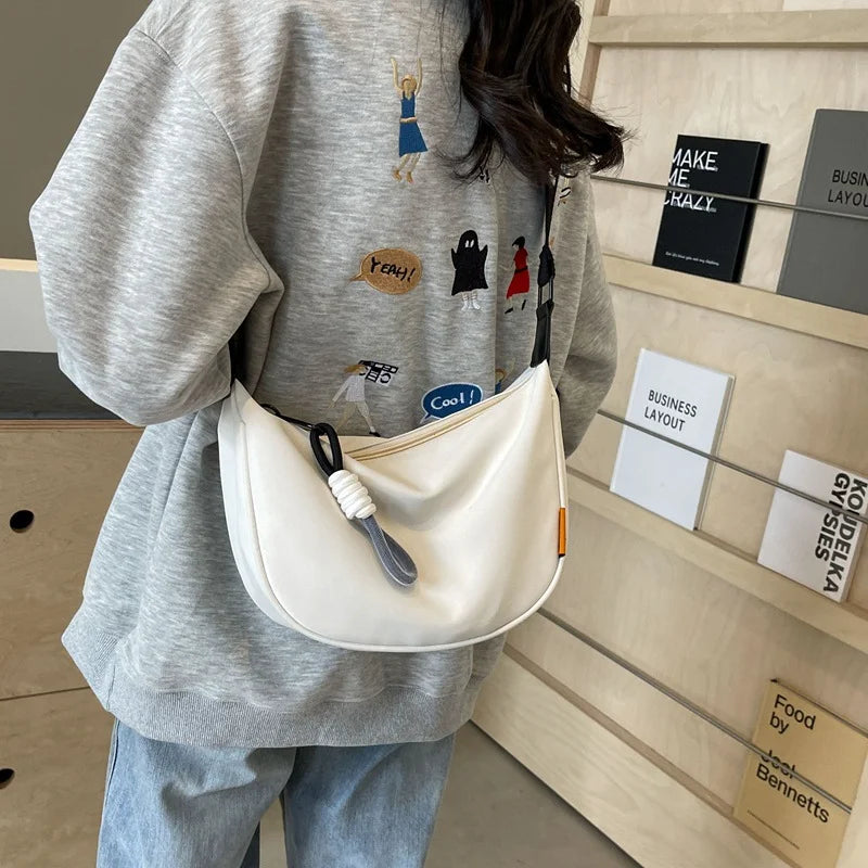 2025 New Fashion Crossbody Bag Simple Wide Shoulder Strap Design Single Shoulder Bag Original Style Commuting Dumpling Women Bag