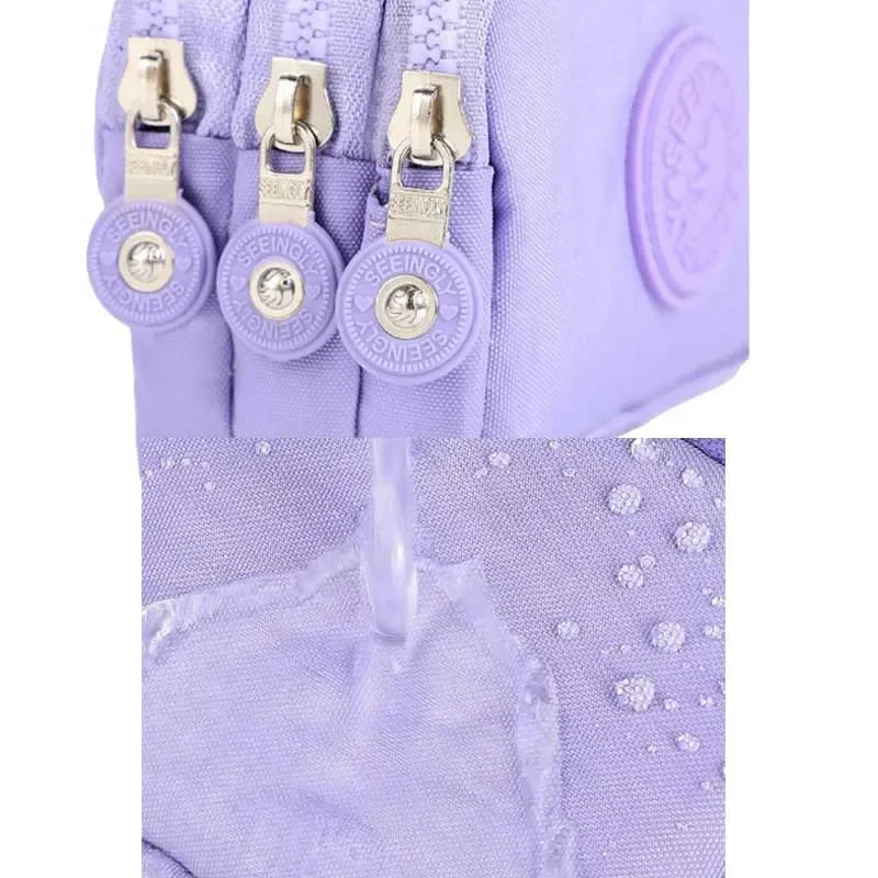 Women Three Layer Wallets Nylon Coin Purse New Korean Large Capacity Portable Oxford Cloth Coin Wallet Waterproof Portable