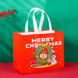 Christmas Santa Claus Print Non-woven Gift Bag Waterproof Eco-friendly Shopping Bag