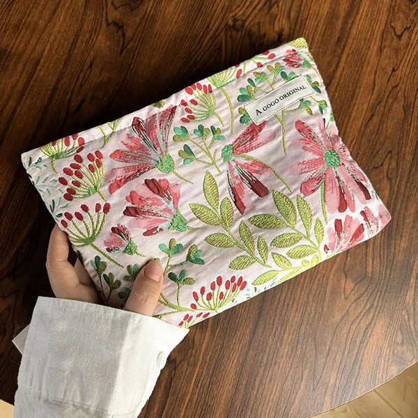 Dasiphora Fruticosa Large Capacity Travel Makeup Bag Cosmetic Organizer