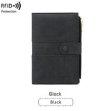Anti-theft Passport Wallet RFID Passport Holder Zipper Buckle Travel Wallet Document Holder Multifunctional Travel Passport Bag