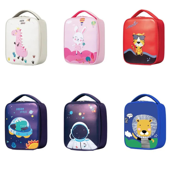 Cartoon Thermal Lunch Bags Portable Cooler Pouch for Kids Bento Storage