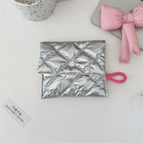 Waterproof Silver Love Bow Pattern Cute Coin Purse Small Clutch Coin Wallet Lady Girls Earphone Coin Key Money Storage Bag Pouch