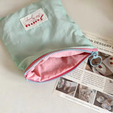 Simple Canvas Cosmetic Bag Clutch Bag Large Makeup Organizer Bags Korean Cosmetic Pouch Women Cute Toiletry Beauty Case