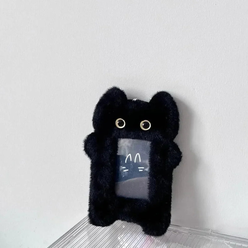 Cute Plush Photocard Case Cartoon Bag Keychain Star Shape Photo Card Holder Idol Photos Protective Cover Student Card Holder