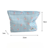 Women Makeup Pouch Plaid Bow Print Makeup Storage Bag Kawaii Makeup Bag Large Cosmetic Organizer Bag Clutch Handbag Beauty Case