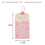 Cute Card Holder PVC Cartoon Photo Card Protective Case Card Display Pendant Card Holder Keychain Organiser's Card