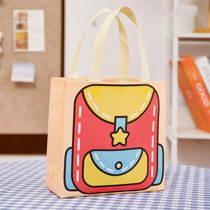 1PC Cartoon Print Non-woven Shopping Bag Durable Reusable Wear-resistant Large Capacity Printed Handbag Candy Gift Bag