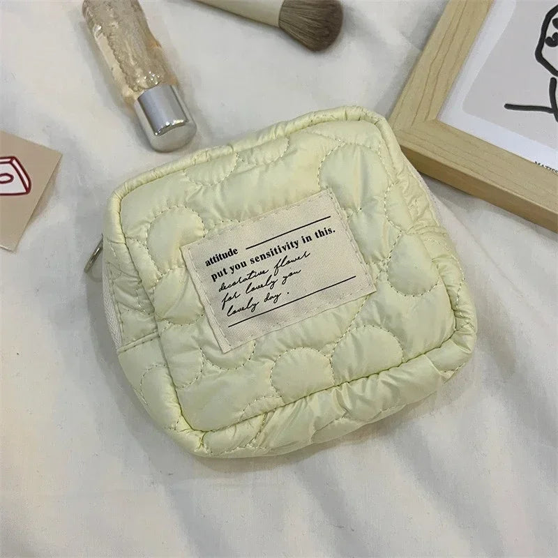 Small Mini Zipper Coin Purse Women Cute Floral Clutch Purse Lipstick Bag Key Wallet Lady Cotton Travel Makeup Storage Bag Pouch