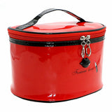 Women's Solid Color Patent Leather Storage Lip Cosmetic Bag For Ladies Simple Large Capacity Make Up Wash Handbag Drop Shipping