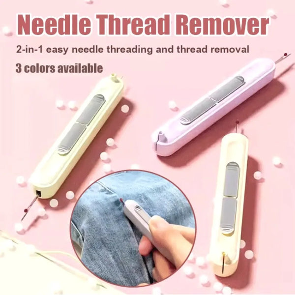 Needlework Threading Needle Threader Embroidery Cross Stitch Double Head Picking Thread Remover DIY Sewing Accessories 2in1