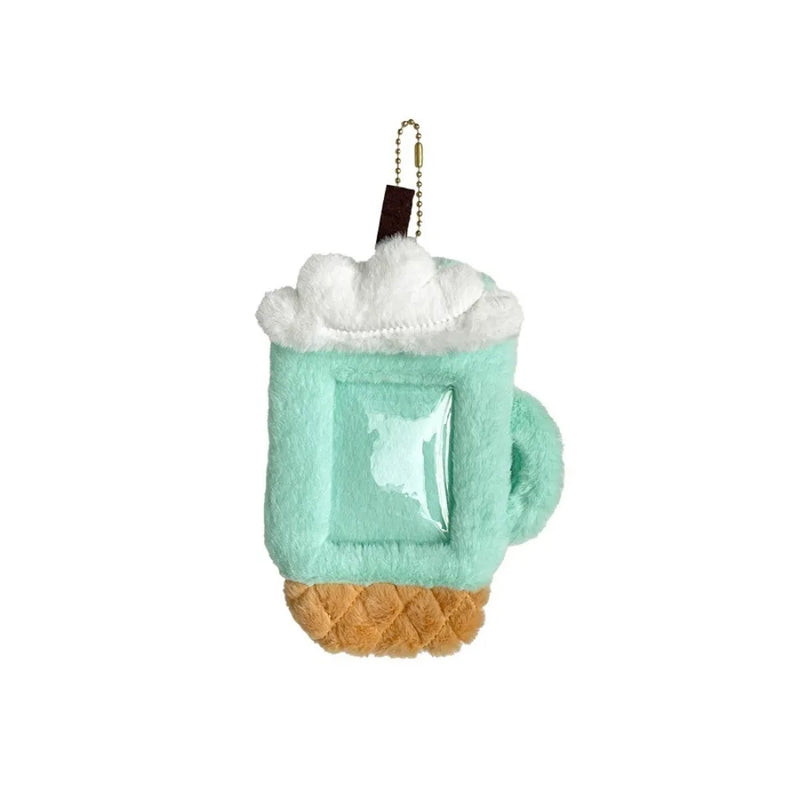 Cute Cartoon Card Holder Keychain Small Plush Photo Card Case Kawaii Photo Card Protective Case Card Holder Card Display Pendant