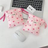 New Pink Love Women Cosmetic Bag Makeup Zipper Bags Purses Coin Lipstick Storage Bag Travel Organizer Toiletry Pouch for Girls