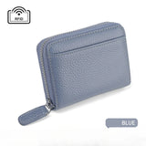14/20 Slots Credit Card Holder Wallet RFID Blocking Slim Genuine Leather Card Organizer Zipper Pocket ID Card Pouch Coin Purse