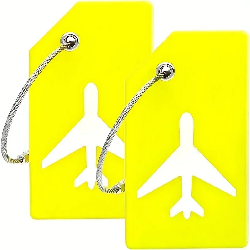 2pcs Name ID Card Silicone Travel Luggage Tag Suitcase Travel Accessories Quickly Discover  Luggage Tag Name Baggage Information