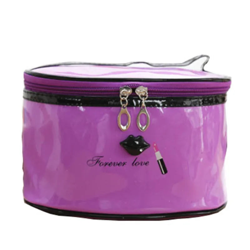 Women's Solid Color Patent Leather Storage Lip Cosmetic Bag For Ladies Simple Large Capacity Make Up Wash Handbag Drop Shipping