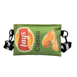 Funny Potato Chips Canvas Crossbody Bag - Cartoon Print Clutch Purse