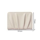 New Solid Color Women Wallets PU Leather Purses Card Holders Small Portable Coin Purse Large Capacity Wrinkled Money Bag