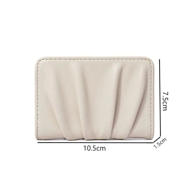 New Solid Color Women Wallets PU Leather Purses Card Holders Small Portable Coin Purse Large Capacity Wrinkled Money Bag
