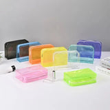 Candy Color Transparent Cosmetic Bag PVC Waterproof Large Capacity Makeup Bag Travel Cosmetic Organizer Toiletries Storage Bag