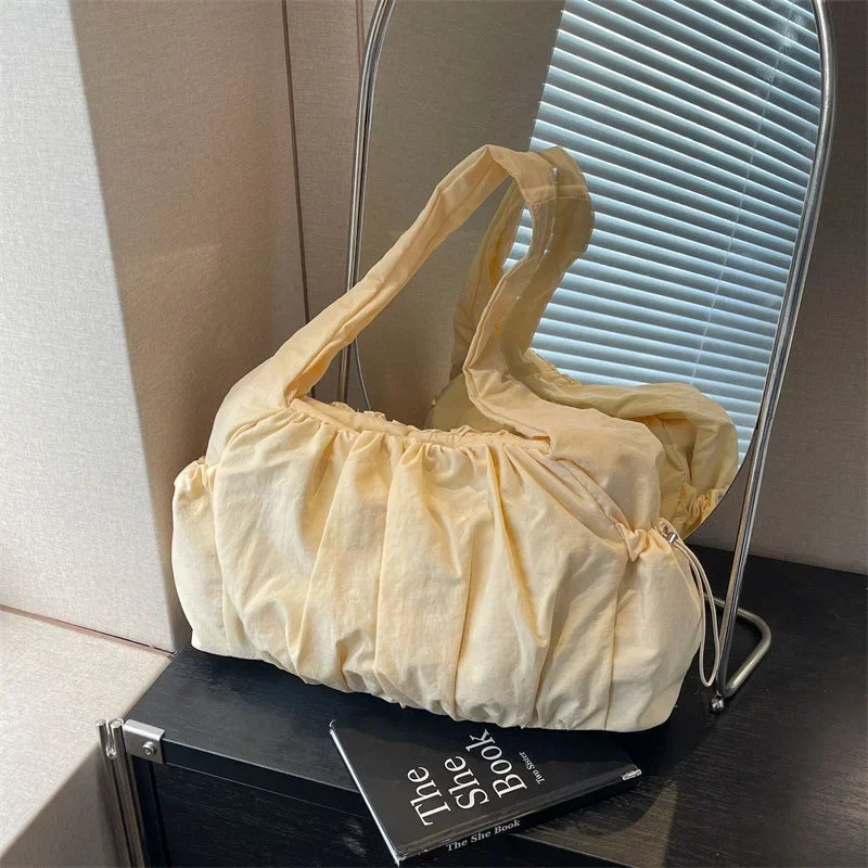 Nylon Cloth Bag Women Tote Bag Large Capacity Summer 2025 New All-Match Ins One-Shoulder College Student Class Bag Lady Handbag