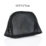 Women Necessary Portable Cosmetic Bag Fashion Black Mesh Transparent Travel Organizer Large Capacity Toiletry Bags Makeup Pouch