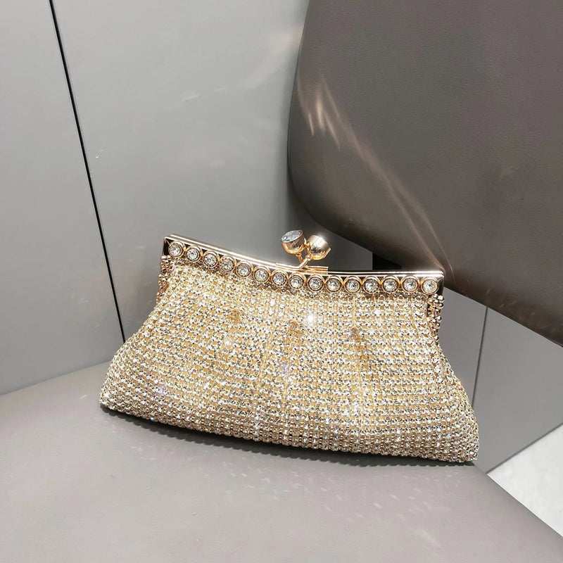 Rhinestone Crystal Evening Clutch Bag Luxury Designer Purse Crossbody