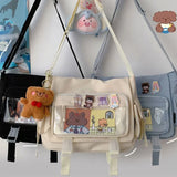 Waterproof Canvas Messenger Bag Large Capacity Crossbody Satchel