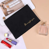 1 Pc Women Zipper Velvet Make Up Bag Travel Small Lipstick Cosmetic Bag for Makeup Solid Color Female Make Up Pouch Necessaries
