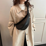 Sewing Thread Shoulder Bags Zipper Women's Bags 2025 Hot Sale PU High Capacity Handbag Solid Saddle Splicing Bolsas De Mujer