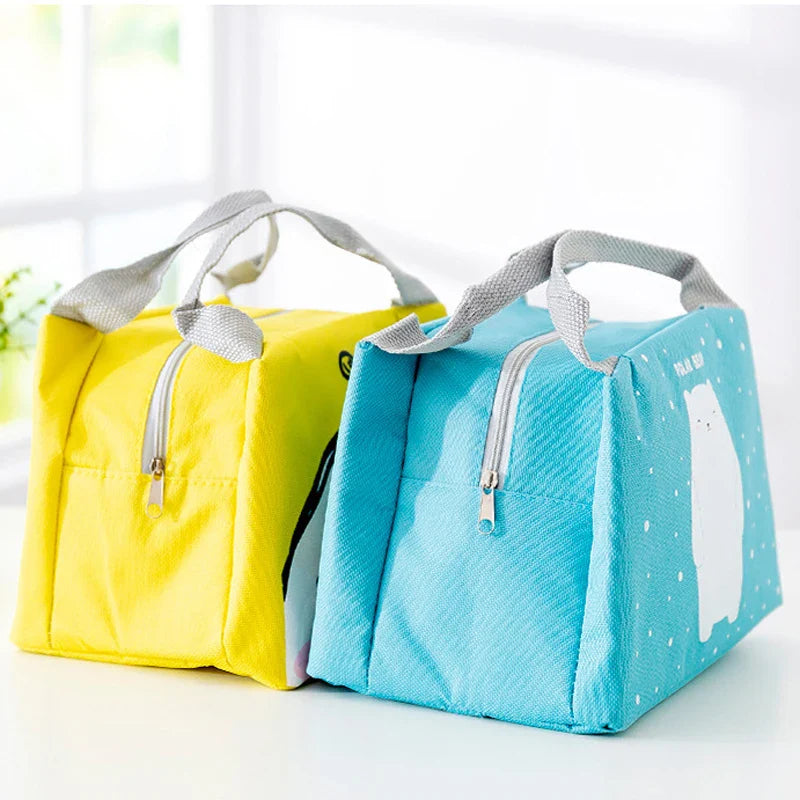 Cute Cartoon Lunch Box Girls for School Child Portable Waterproof Lunch Bags Women Aluminum Foil Thermal Picnic Food Cooler Bag