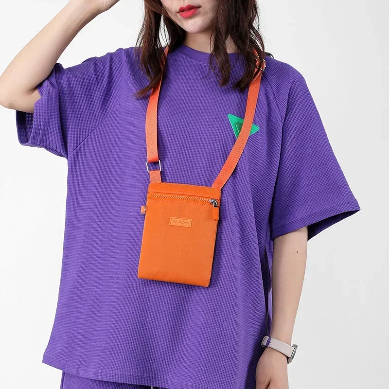Canvas New and Mini Nylon Phone Zero Version Mobile Sweet Korean Bag Neck Versatile Fresh Shoulder Girl Bag Cross-body Purse