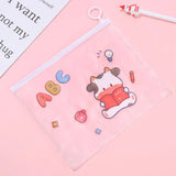Cartoon Large Capacity Transparent Pencil Case Stationery Storage Finger Ring Zipper Bag Waterproof File Bag Cosmetic Bags